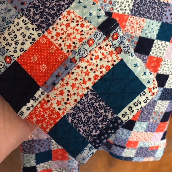Land's End Patchwork Quilted Top Cottage Core Mixed Print Boho Nautical Coastal - Picture 12 of 15